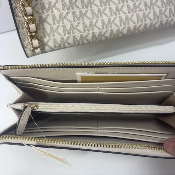 Michael Kors Mina Large & Wallet Light Cream Multi - Picture 11 of 14